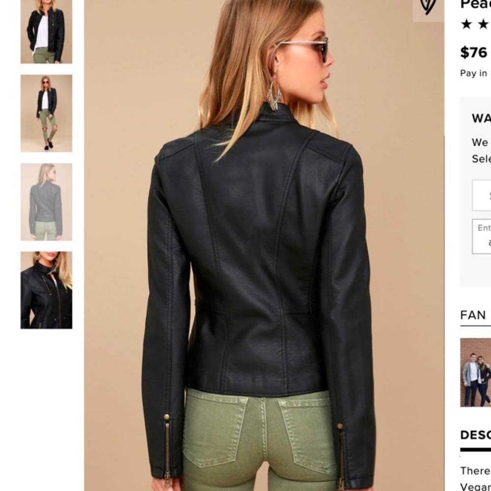 lulus leather jacket - Picture 3 of 7